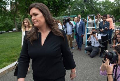 La portavoz de la Casa Blanca, Sarah Sanders.