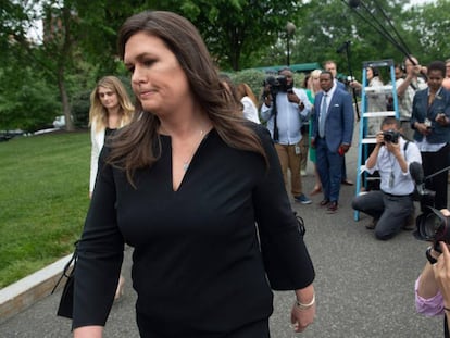 La portavoz de la Casa Blanca, Sarah Sanders.