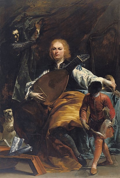 La pintura 'Retrato del Conde Fulvio Grati' (1720-1723) de Giuseppe Maria Crespi, obra que hace parte de la exposición.