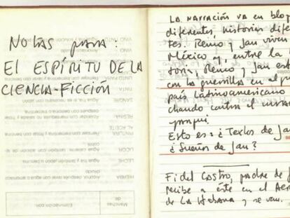 Cuaderno de notas de la novela inédita de Bolaño.