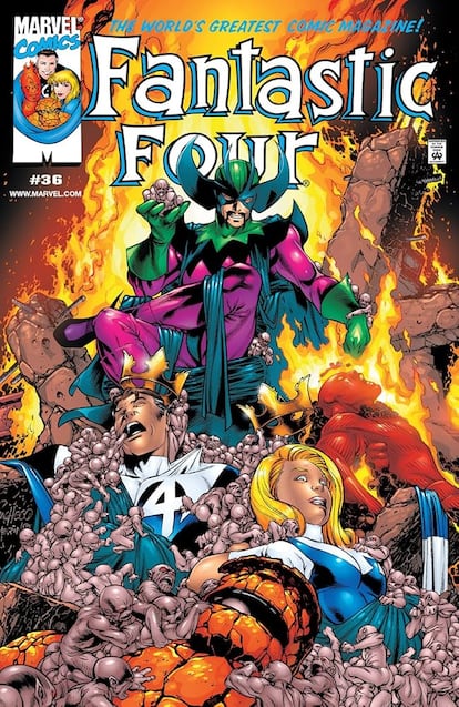 El villano Diablo en la portada de 'Los cuatro fantásticos 36', obra del español Carlos Pacheco.