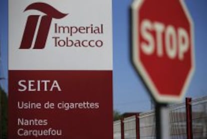 Entrada a la fabrica de Imperial Tobacco en Nantes.