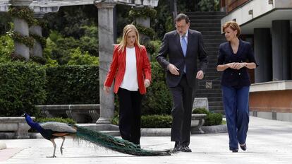 Cristina Cifuentes, Mariano Rajoy y Dolores de Cospedal en una foto de archivo.