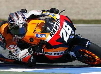 Dani Pedrosa, durante el entrenamiento de ayer.
