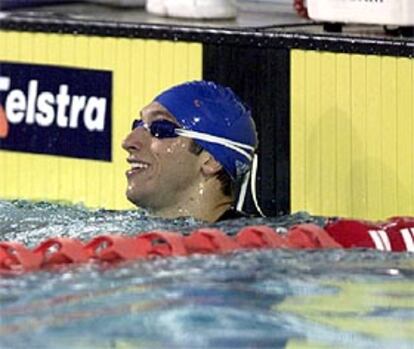 Ian Thorpe, ayer tras batir el récord mundial de los 200 metros libres.