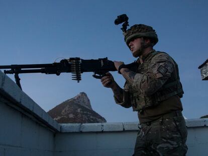 A soldier during Exercise Macaque Malice in Gibraltar.