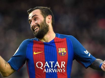 Aleix Vidal, despu&eacute;s de marcarle al Athletic.