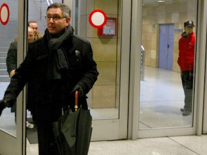 Mikel Cabieces, a su salida de declarar ante la fiscal de Bizkaia.