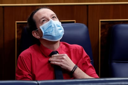 Pablo Iglesias, durante una nueva sesión de control al Gobierno.