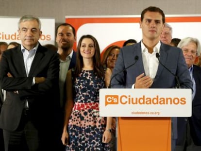 La nueva Ejecutiva de Ciudadanos, ayer en Madrid. 