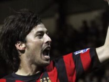 El español David Silva, celebrando un gol esta temporada con el Manchester City