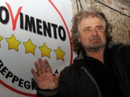 El cómico italiano Beppe Grillo, impulsor de Movimiento 5 Estrellas, partido contrario a la moneda común.