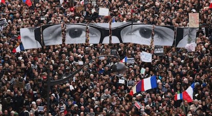 Momento de la marcha en París, el domingo en Francia.