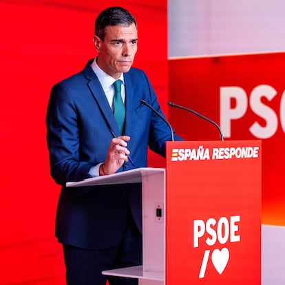 DVD 1271 (16/06/25) Rueda de prensa de Pedro Sánchez tras la reunión de la ejecutiva del PSOE en la calle Ferraz © Claudio Álvarez