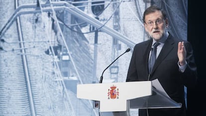 Mariano Rajoy, aquest mat&iacute; a Barcelona.