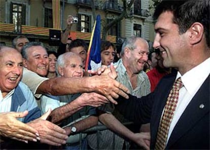 Joan Laporta, saludado el día de la Diada.