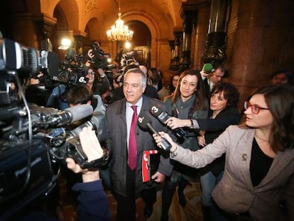 Pere Navarro a su salida de la reunión en el Parlament en la que ha rechazado hacer declaraciones,