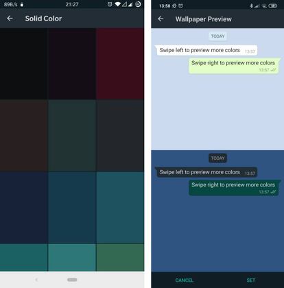 Colores y nueva función de preview en WhatsApp.