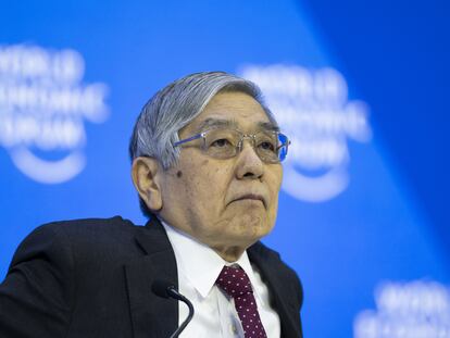Kuroda Haruhiko, gobernador del Banco de Japón, este viernes en el Foro de Davos.