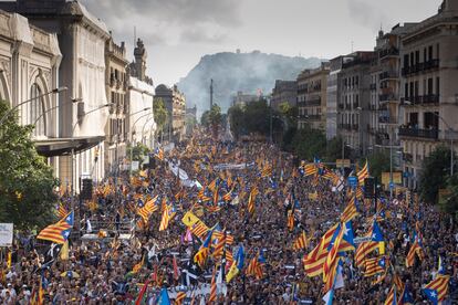 Una imagen de la manifestación de la última Diada, en Barcelona.