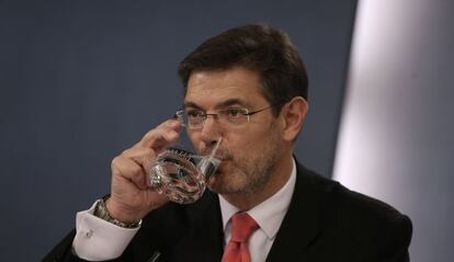 Rafael Catalá, ministro de Justicia, durante una rueda de prensa.
