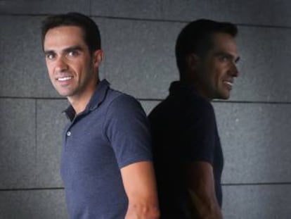 Alberto Contador, tras la entrevista.