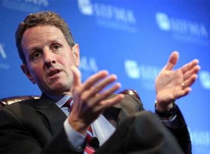 El secretario del Tesoro, Timothy Geithner, en un acto en Nueva York.