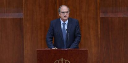 Ángel Gabilondo, durante el debate del Estado de la región.