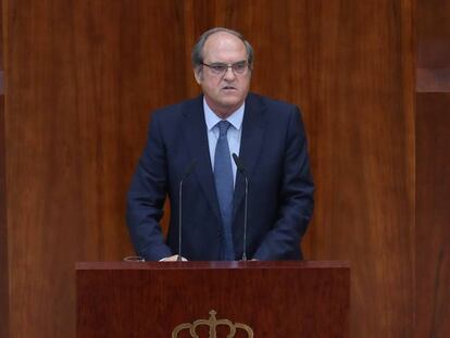 Ángel Gabilondo, durante el debate del Estado de la región. 