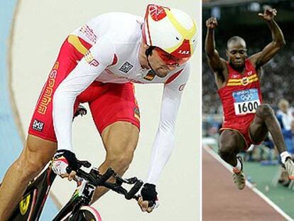A la izquierda, Sergi Escobar, dos bronces, y a la derecha, Joan Lino Martínez, bronce en longitud.