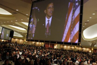 Asistentes al Desayuno Nacional de Oración del año pasado en Washington escuchan la intervención del presidente Obama.