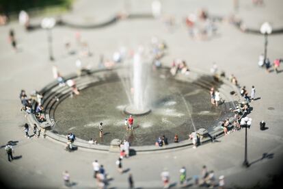 La fuente de Washington Square Park, al sur de Manhattan.