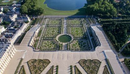 Vista aérea de l'Orangerie desde el palacio.