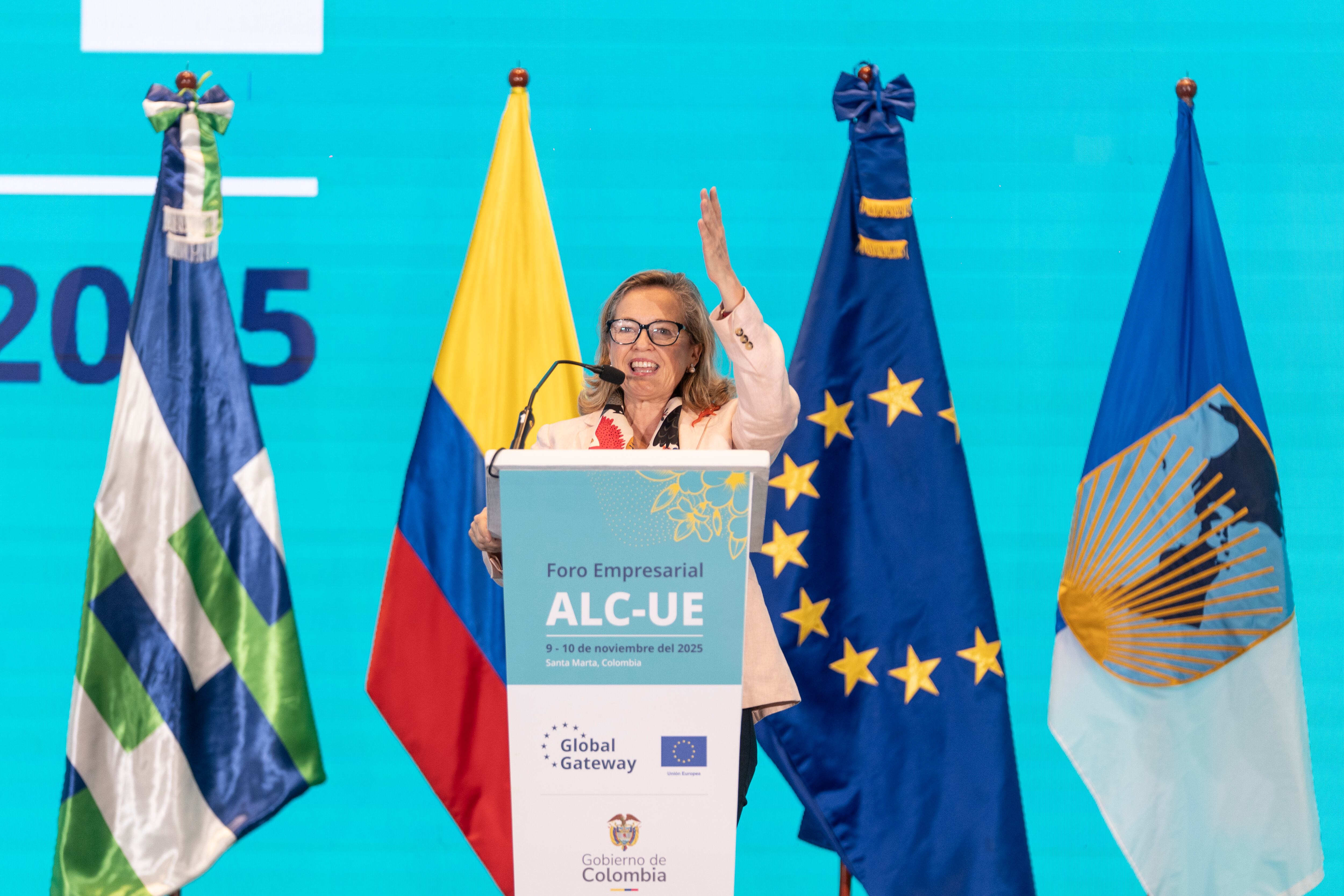 Nadia Calviño, en Santa Marta, este domingo.