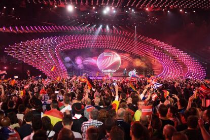 L'escenari del Wiener Stadthalle de Viena, on s'ha celebrat la 60a edició d'Eurovisió.