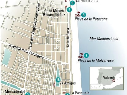 24 horas en Valencia, el mapa
