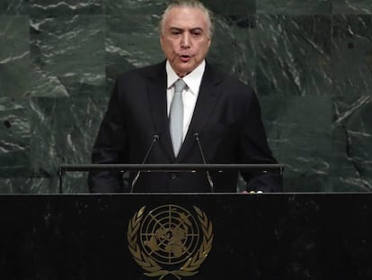 Temer, durante seu discurso na ONU nesta terça.