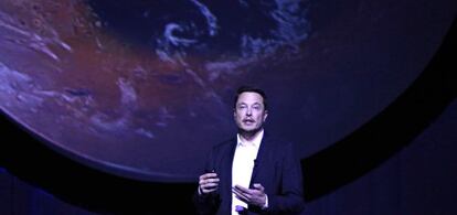 Elon Musk, en el Congreso Internacional de Astron&aacute;utica en Guadalajara (M&eacute;xico), en septiembre.