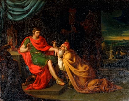 'Príamo y Aquiles', pintura del siglo XVII.