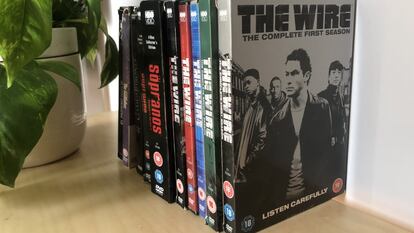 La colección en DVD de 'The Wire', cuya primera temporada se emitió en 2002, y otras series de HBO y películas.