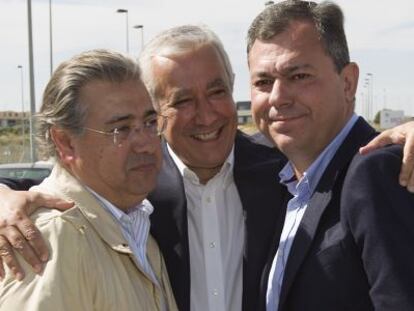 Zoido, Arenas y Sanz, en las elecciones de 2012.