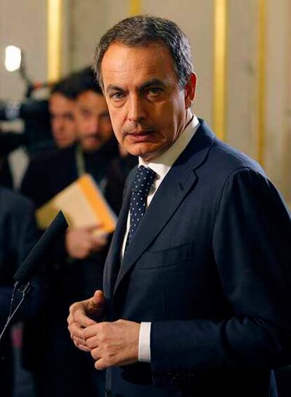 El presidente José Luis Rodríguez Zapatero, en el Congreso de los Diputados.