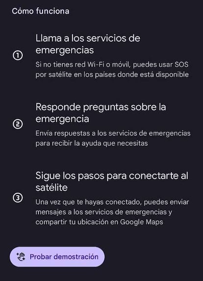 Prueba de llamada por satélite con el Google Pixel