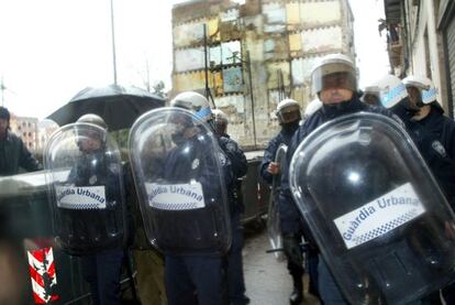 Els antidisturbis de la Guàrdia Urbana.