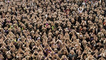 Manifestación feminista en Bilbao, el 8 de marzo de 2018. 