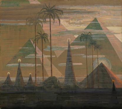 'Sonata VII (Sonata de las pirámides). Andante', de M. K. Ciurlionis, pintura conservada en el museo del artista en Kaunas (Lituania).