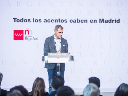 Toni Cantó en la presentación de la Oficina del Español y el próximo festival de la Hispanidad 2021, el 17 de septiembre en el Círculo de Bellas Artes.