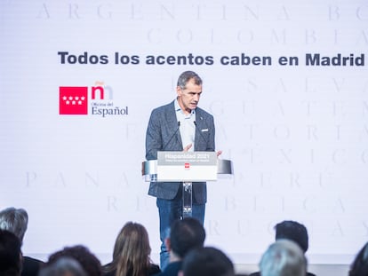 Toni Cantó en la presentación de la Oficina del Español y el próximo festival de la Hispanidad 2021, el 17 de septiembre en el Círculo de Bellas Artes.