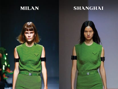 Prada, doble o nada: Miuccia desfila a la vez en Milán y en Shanghái