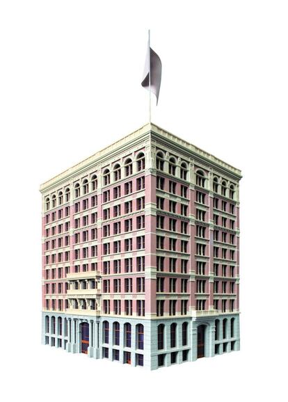 El desastre del gran incendio de Chicago, en 1871, favoreció la construcción de rascacielos. El más conocido es el Home Insurance Building (42 metros,10 plantas), levantado en 1885-1886 por William Le Baron Jenney. En la foto, una maqueta de este edificio hecha de resina y metacrilato a escala 1/200.